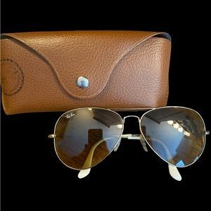 Ray Ban Aviators size large gold frame